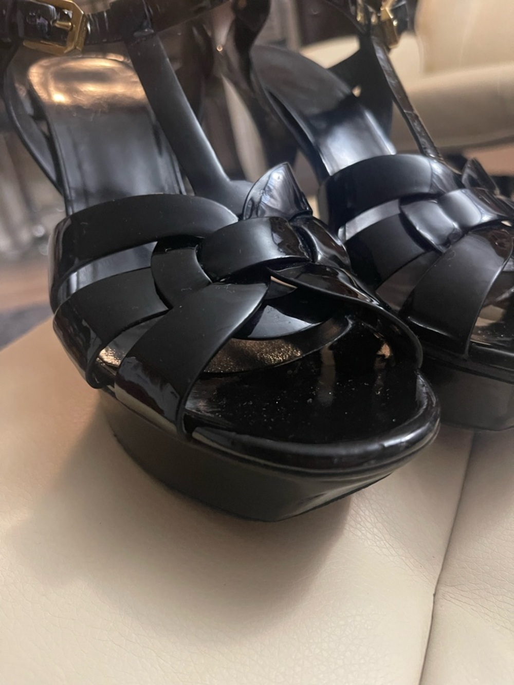 Saint Laurent Tribute T-Strap Platform Sandal 38 or8 excellent condition - Picture 3 of 16